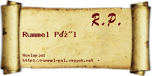 Rummel Pál névjegykártya